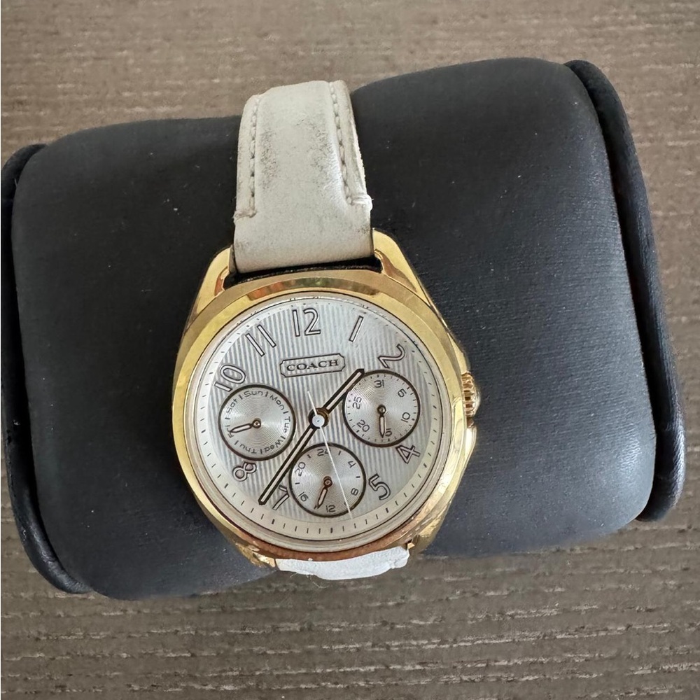 Coach Gold Buckle Cream Strap